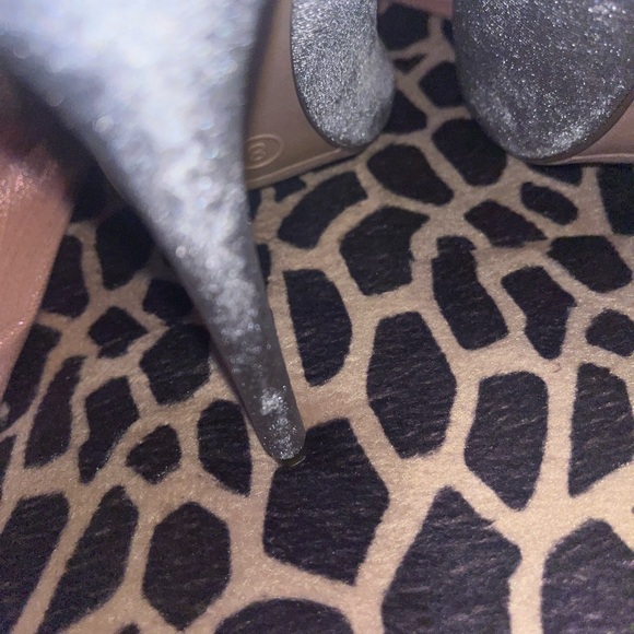 Velvet gray/silver/pewter with a Gray satin ribbon lace up high pump booty. - Picture 5 of 14